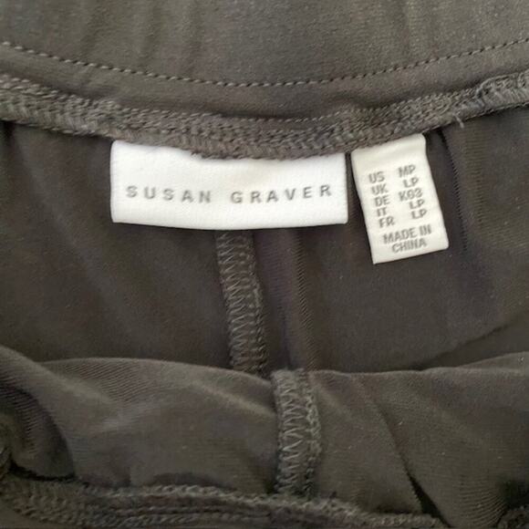 Susan Graver Black Pull On Pants with Tie Belt - Medium Petite - Picture 4 of 4